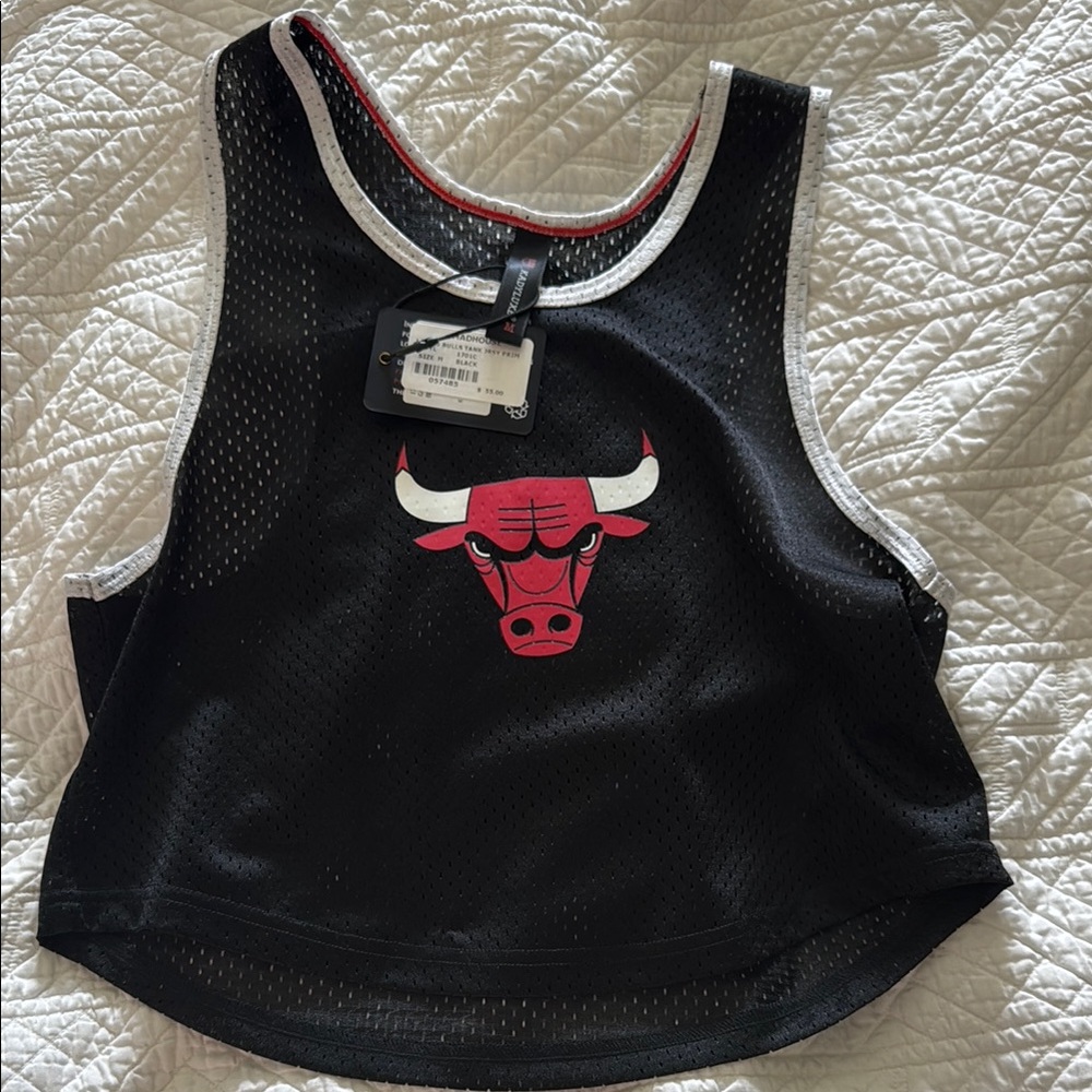 Black Crop Top with Red Logo